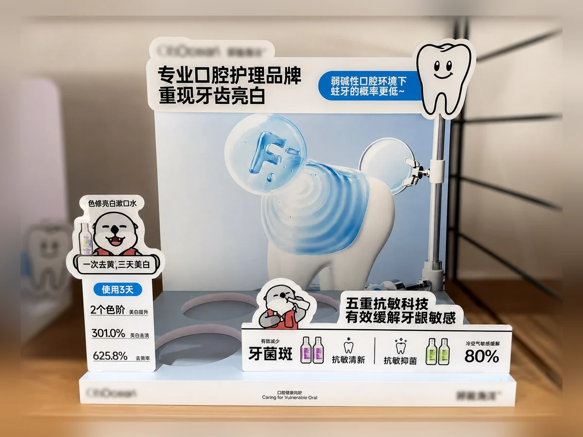 Finished counter display unit for oral care products