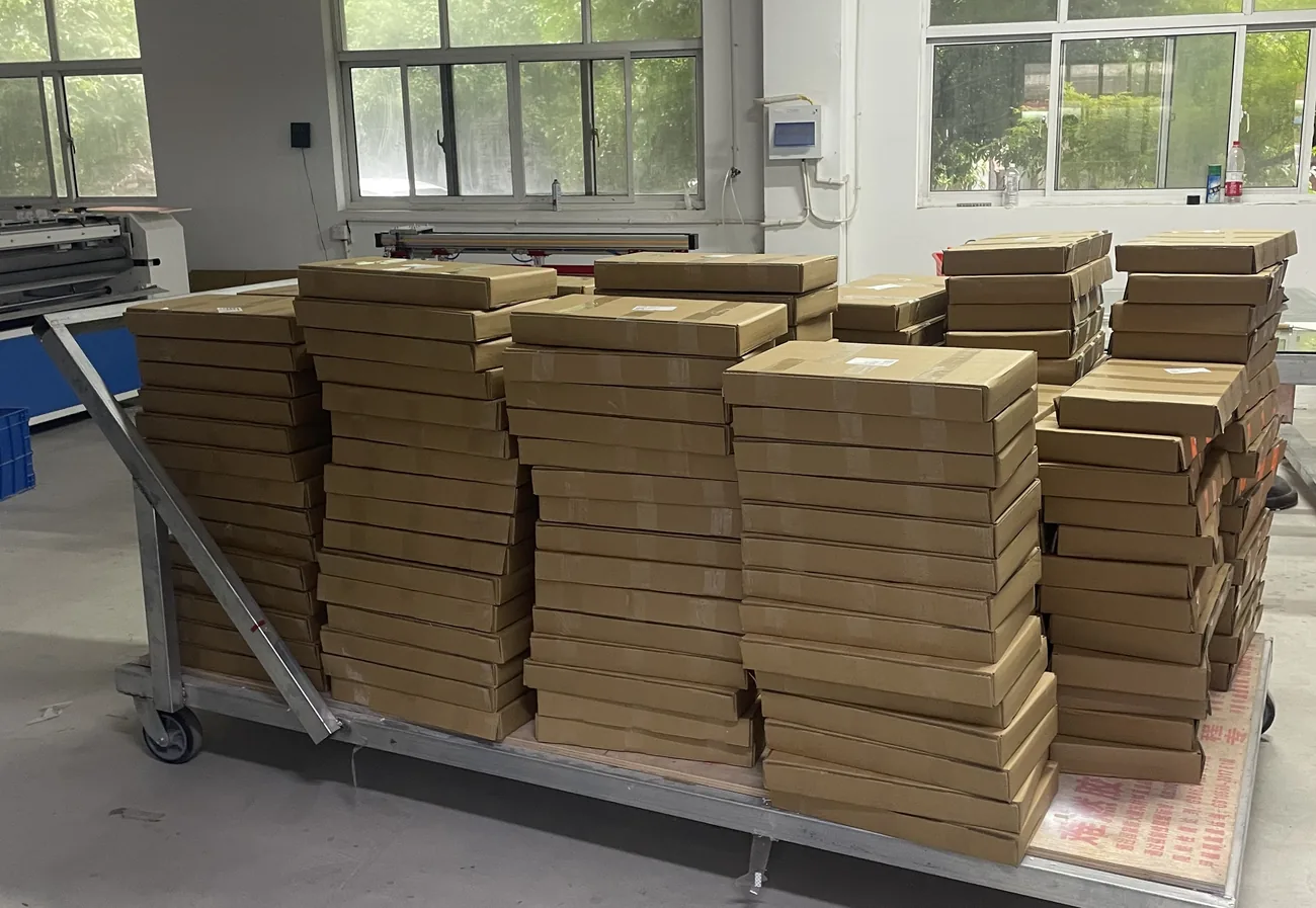 Packed display units ready for delivery